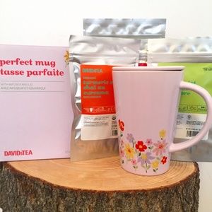 David's Tea gift set - Flower Fields Perfect Mug + 4 teas